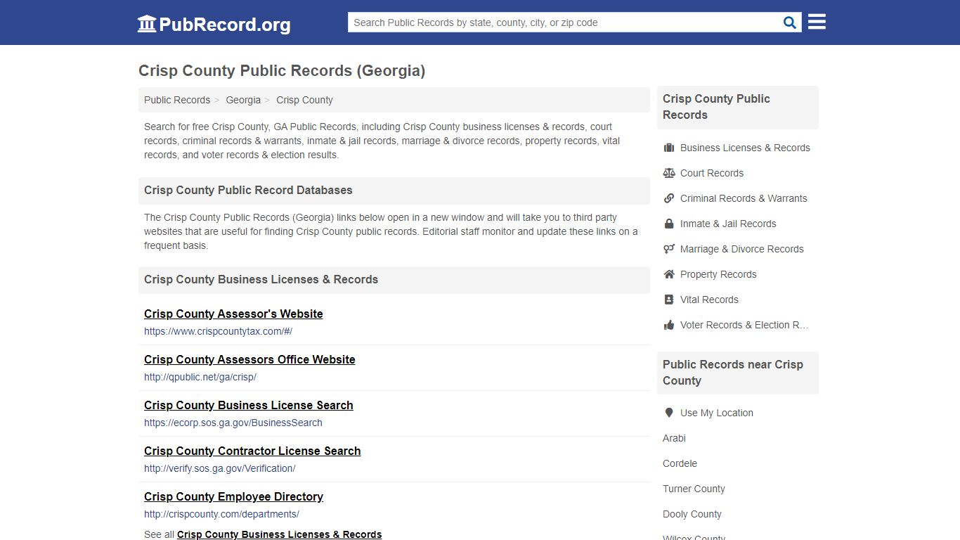 Free Crisp County Public Records (Georgia Public Records) - PubRecord.org